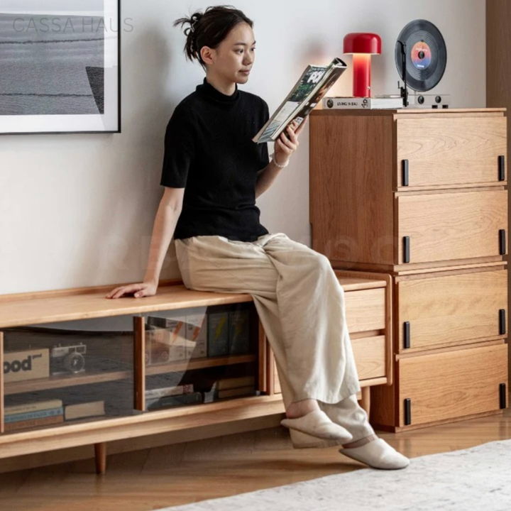 JUDAH Modern Solid Wood TV Console - Cassa Haus Singapore