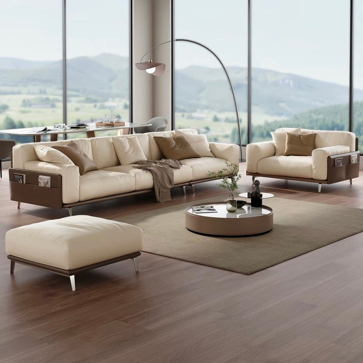 CLOVEHARE Modern Leather Sofa