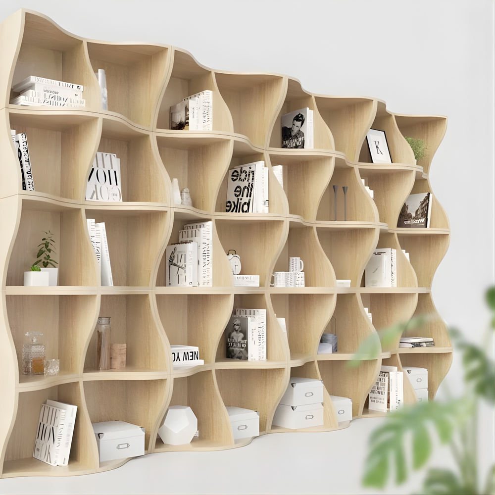 ARVO Modern Curved Bookshelf - Radical Homes Singapore