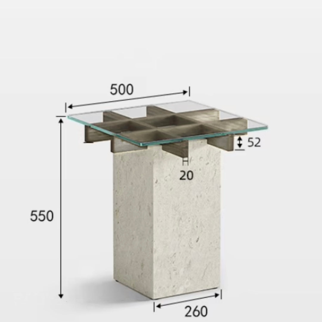 VITTORIO Modern Travertine Side Table