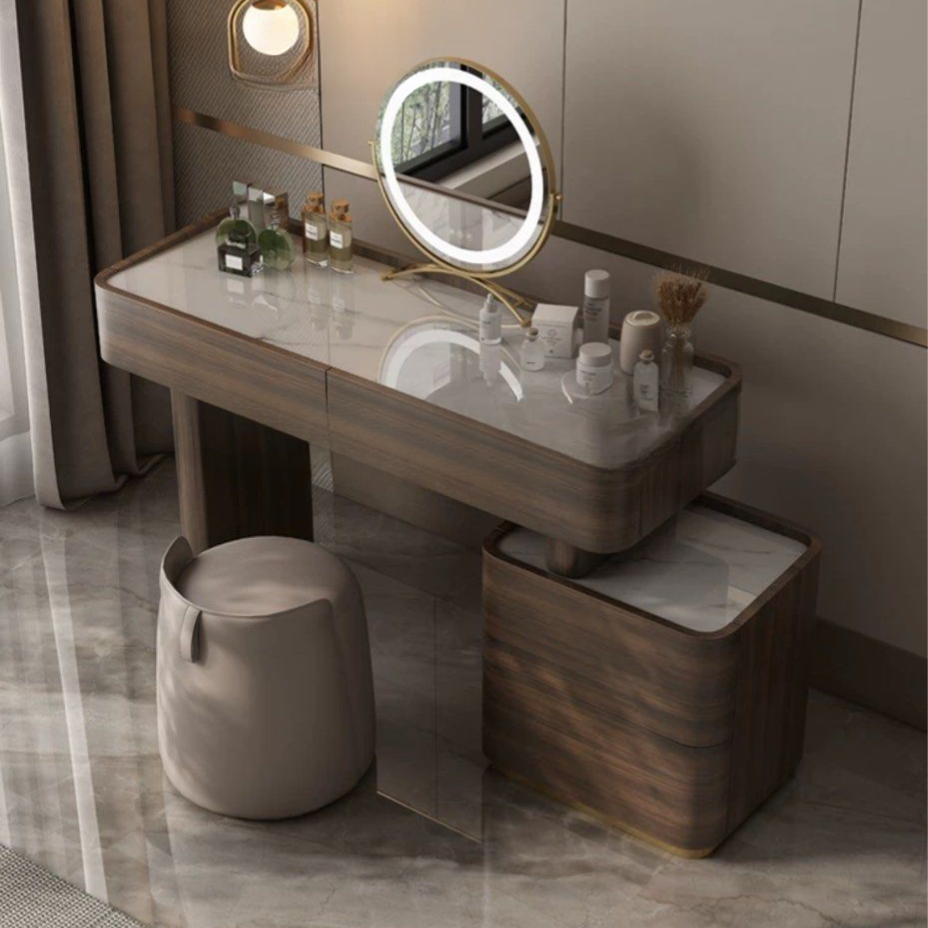 WALCENZA Modern Walnut Vanity Table - Cassa Haus Singapore