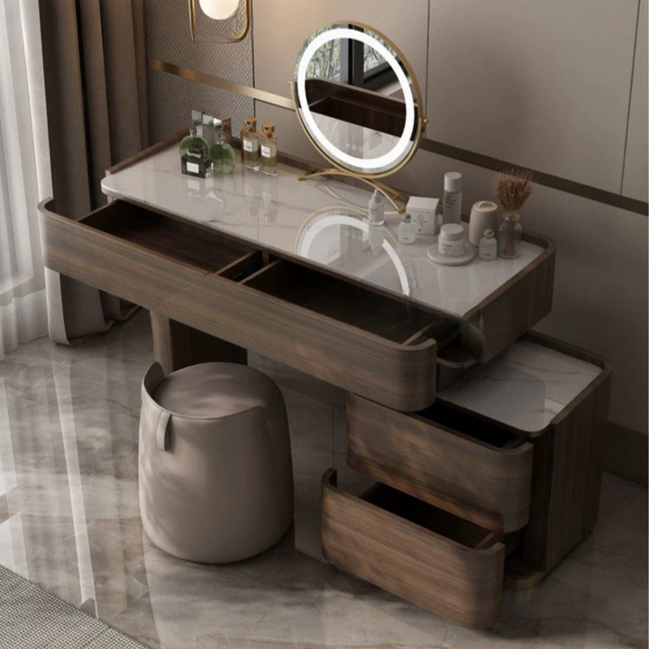 WALCENZA Modern Walnut Vanity Table - Cassa Haus Singapore