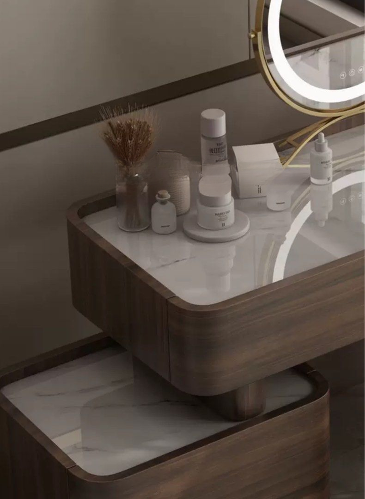 WALCENZA Modern Walnut Vanity Table - Cassa Haus Singapore