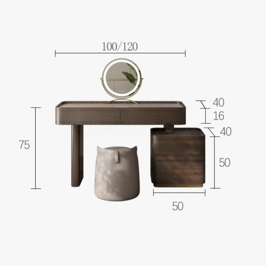 WALCENZA Modern Walnut Vanity Table - Cassa Haus Singapore