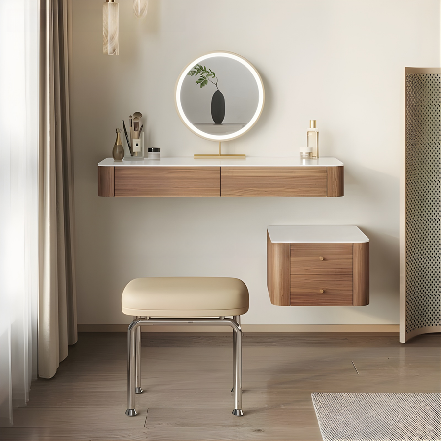 FRAIN Modern Sintered Stone Floating Vanity Table - Radical Homes Singapore