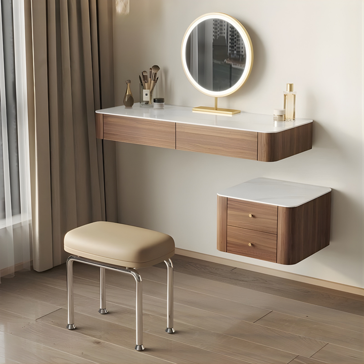 FRAIN Modern Sintered Stone Floating Vanity Table - Radical Homes Singapore