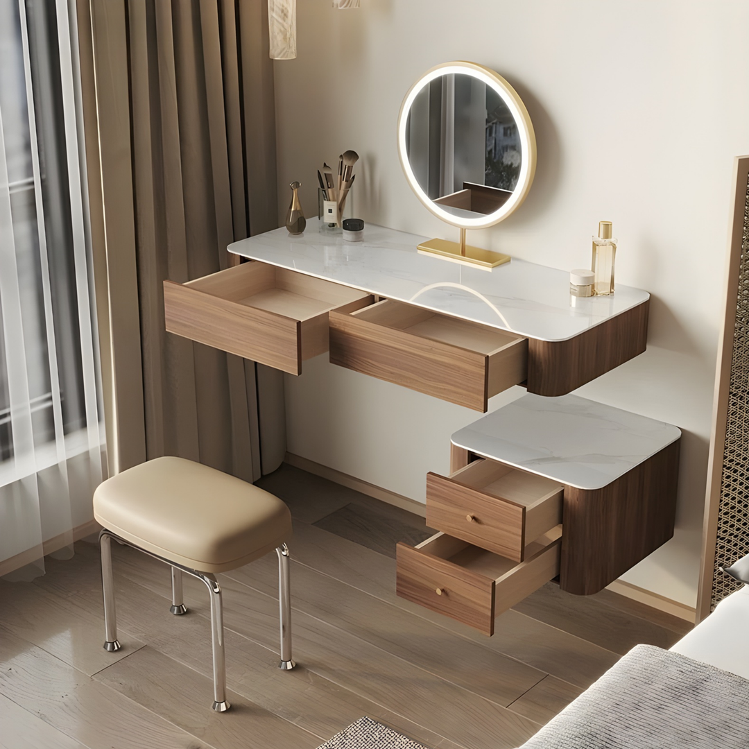 FRAIN Modern Sintered Stone Floating Vanity Table - Radical Homes Singapore