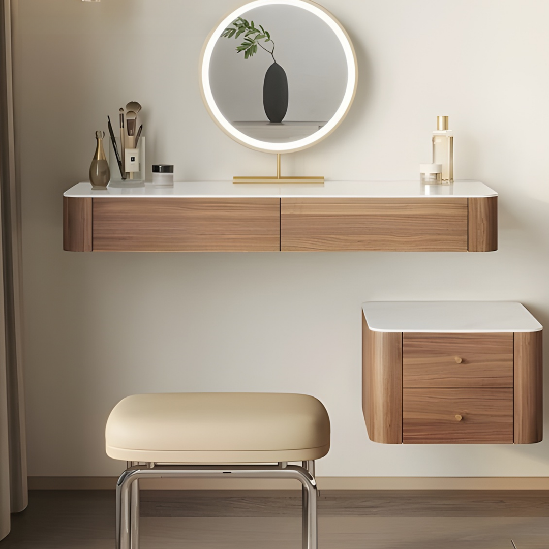 FRAIN Modern Sintered Stone Floating Vanity Table - Radical Homes Singapore