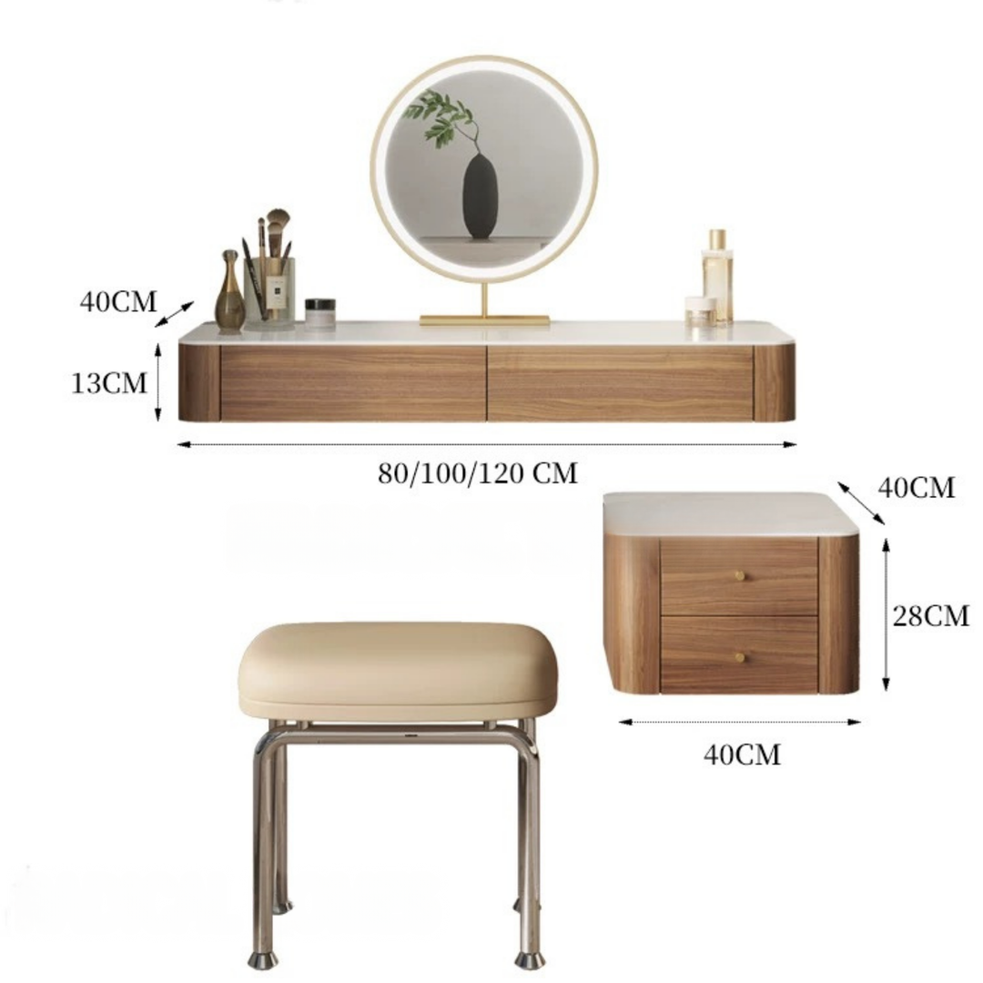 FRAIN Modern Sintered Stone Floating Vanity Table - Radical Homes Singapore