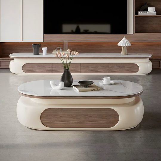 AUREVIK Modern Sintered Stone TV Console & Coffee Table - Cassa Haus Singapore