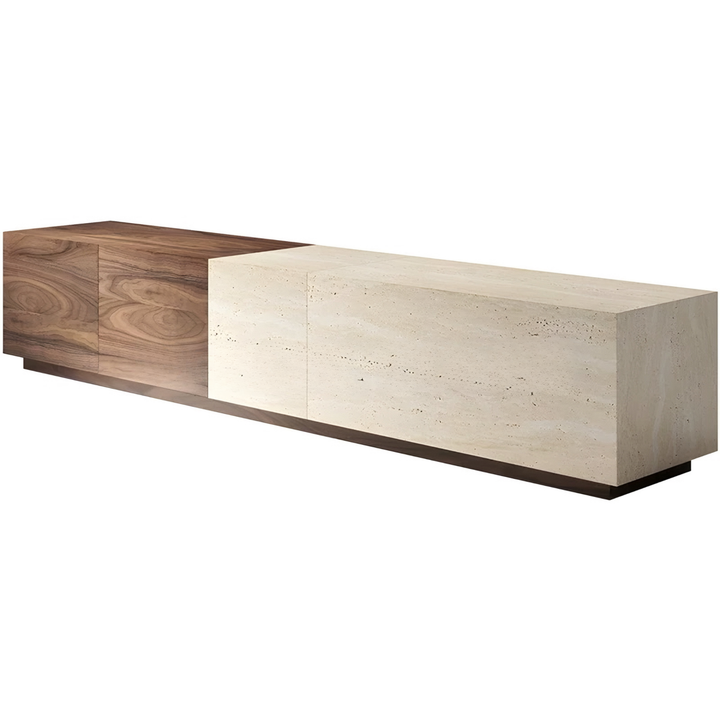 TRAVINO Modern Travertine TV Console - Radical Homes Singapore