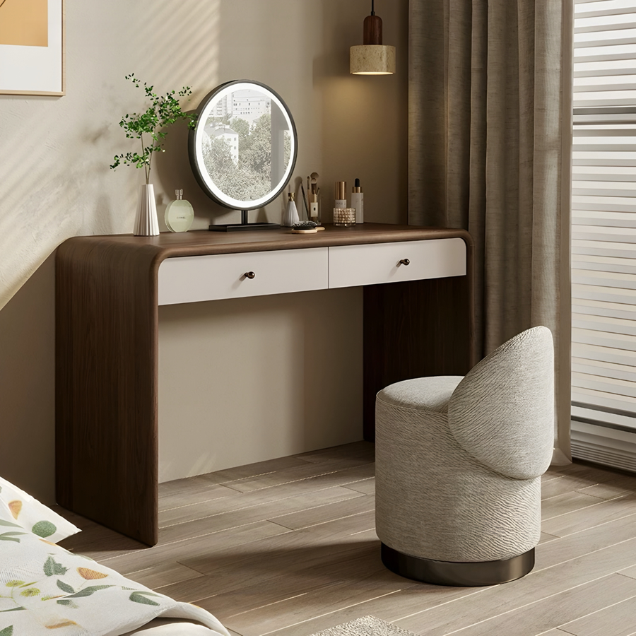 LORENA Modern Curved Vanity Desk - Radical Homes Singapore