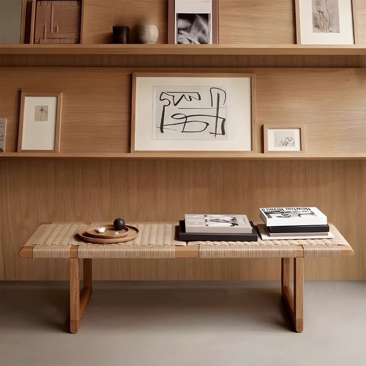 ORVENA Rustic Rattan Bench - Cassa Haus Singapore