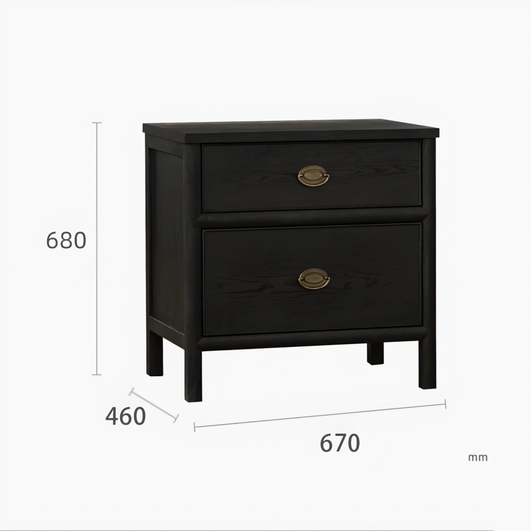 BRAVEN Classic Oak Wood Bedside Table - Radical Homes Singapore