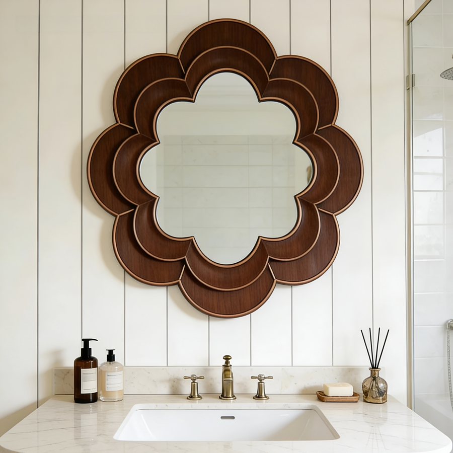 FLORENTI Classic Floral Wall Mirror - Radical Homes Singapore