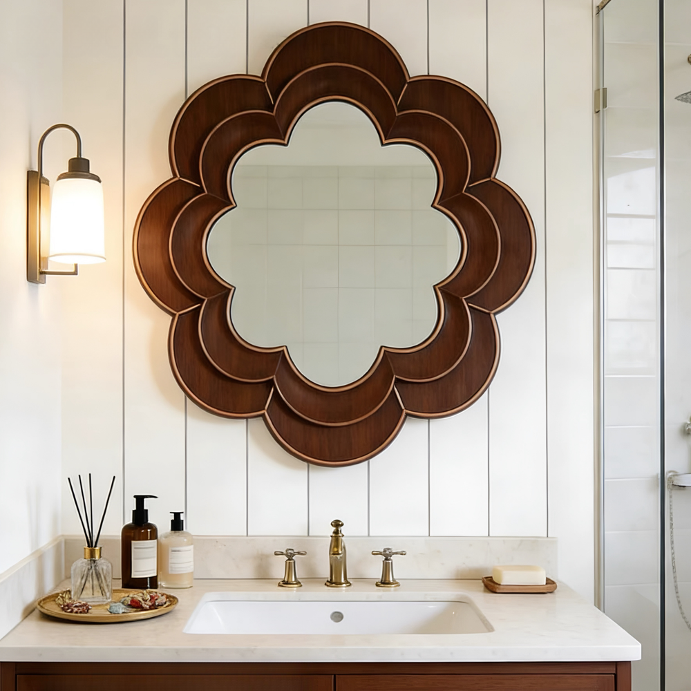 FLORENTI Classic Floral Wall Mirror - Radical Homes Singapore