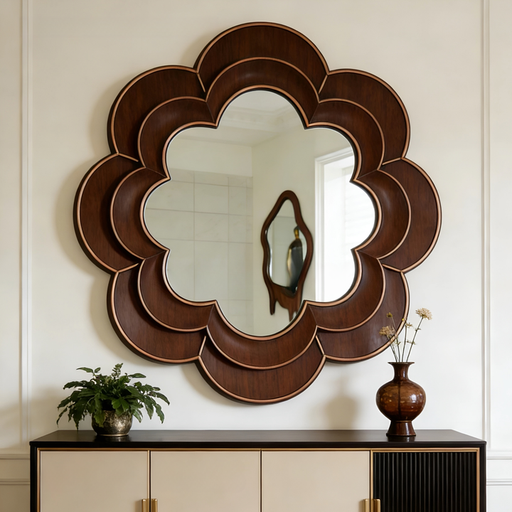 ROSETTE Classic Floral Wall Mirror - Cassa Haus Singapore
