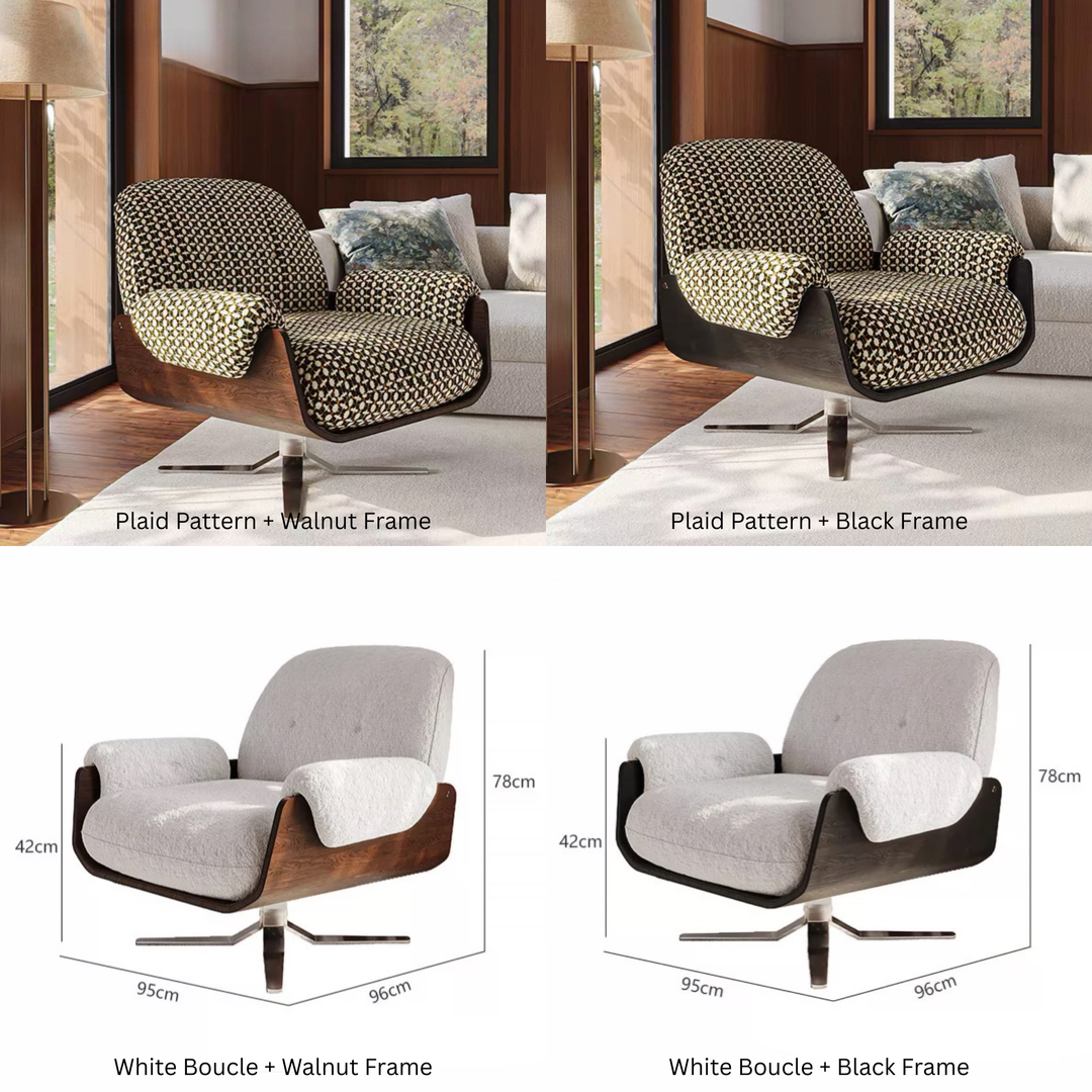 VALERIO Modern Swivel Lounge Armchair - Radical Homes Singapore
