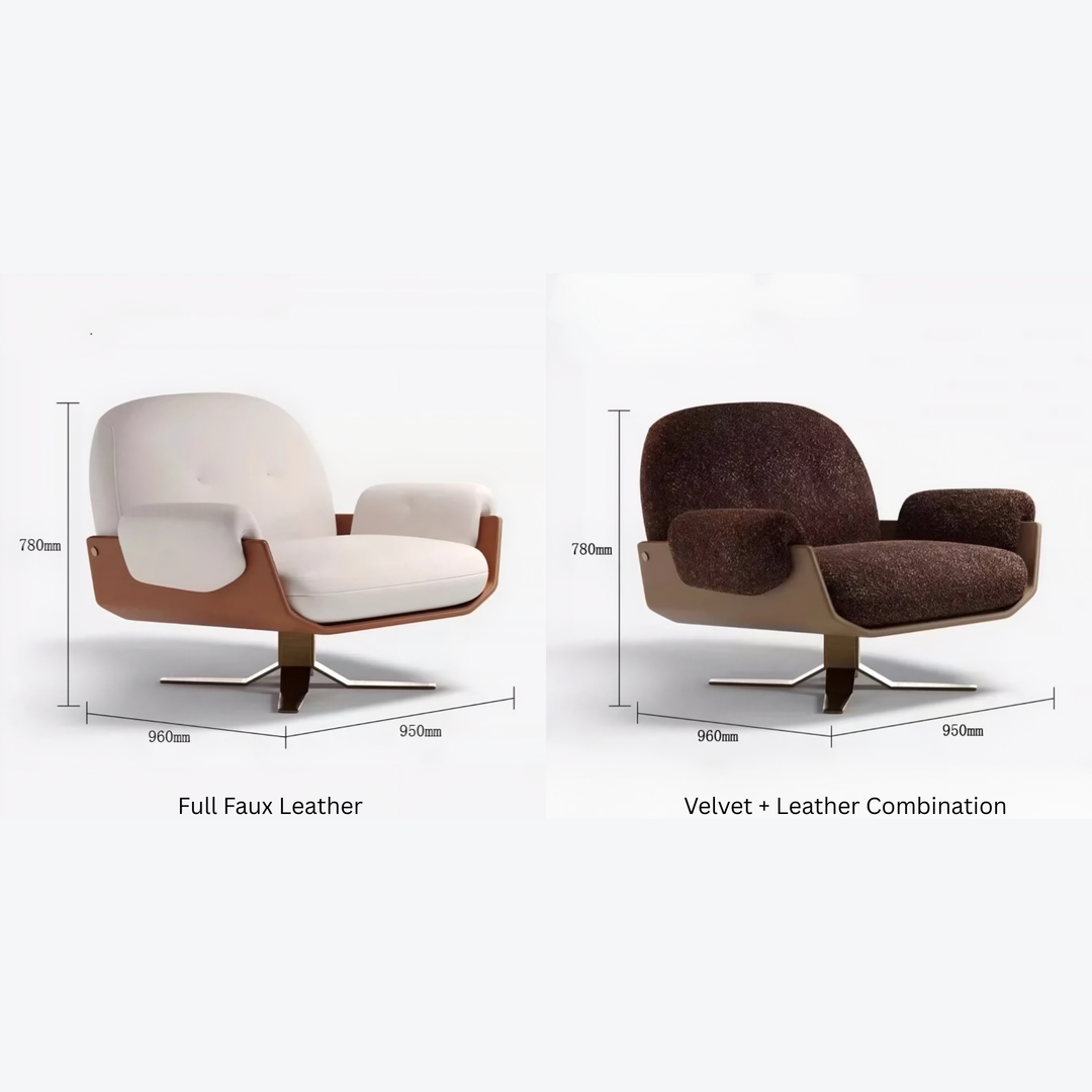 VALERIO Modern Swivel Lounge Armchair - Radical Homes Singapore