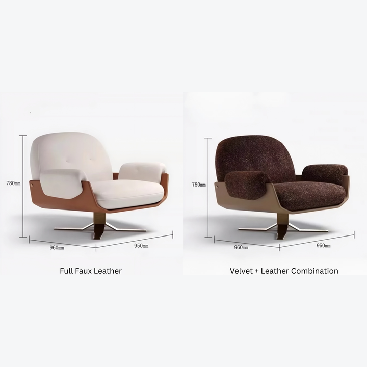 VALERIO Modern Swivel Lounge Armchair - Radical Homes Singapore