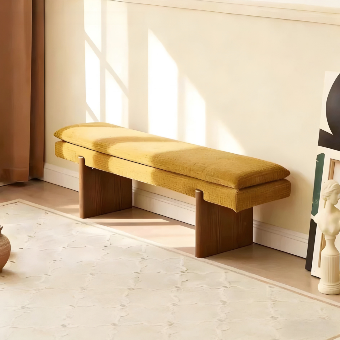 SOLEE Modern Fabric Bench - Radical Homes Singapore