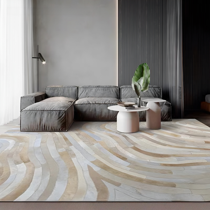 SERENYTH Modern Cowhide Leather Rug - Cassa Haus Singapore