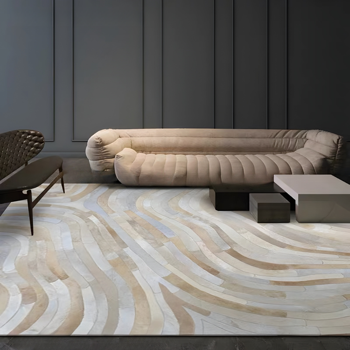 SERENYTH Modern Cowhide Leather Rug - Cassa Haus Singapore
