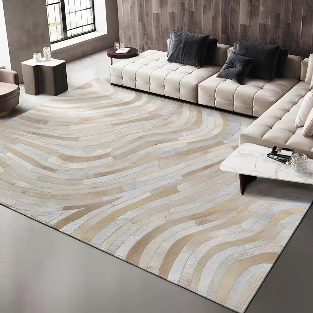 SERENYTH Modern Cowhide Leather Rug - Cassa Haus Singapore