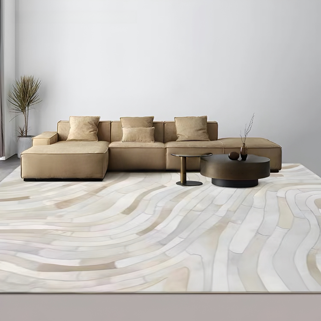 SERENYTH Modern Cowhide Leather Rug - Cassa Haus Singapore