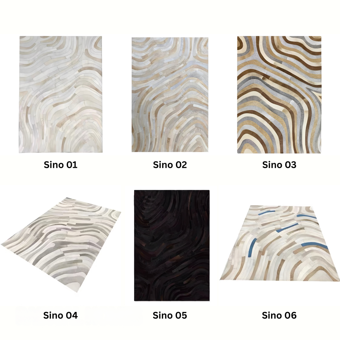 SERENYTH Modern Cowhide Leather Rug - Cassa Haus Singapore