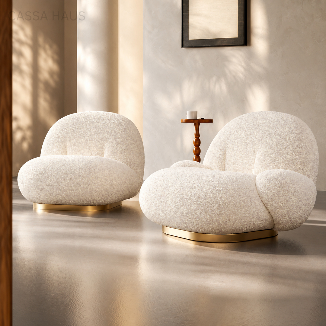 METOLE Modern Boucle Lounge Chair - Cassa Haus Singapore