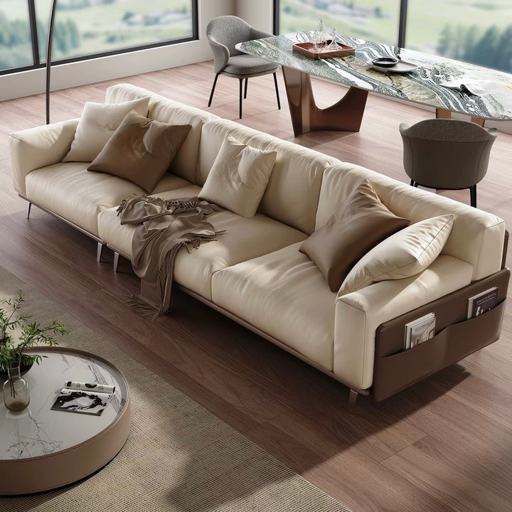CLOVEHARE Modern Leather Sofa