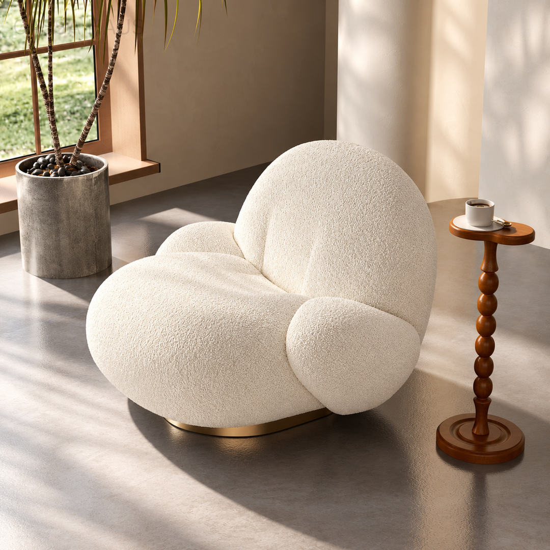 METOLE Modern Boucle Lounge Chair - Cassa Haus Singapore