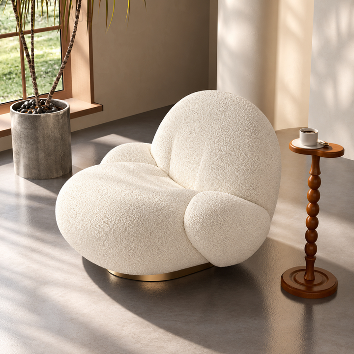 METOLE Modern Boucle Lounge Chair - Cassa Haus Singapore