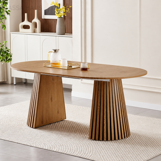 CAROLI Modern Solid Wood Extendable Dining Table - Cassa Haus Singapore