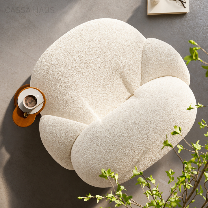 METOLE Modern Boucle Lounge Chair - Cassa Haus Singapore