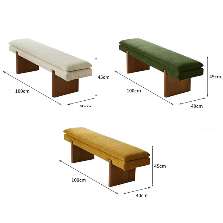 VELORA Modern Fabric Bench