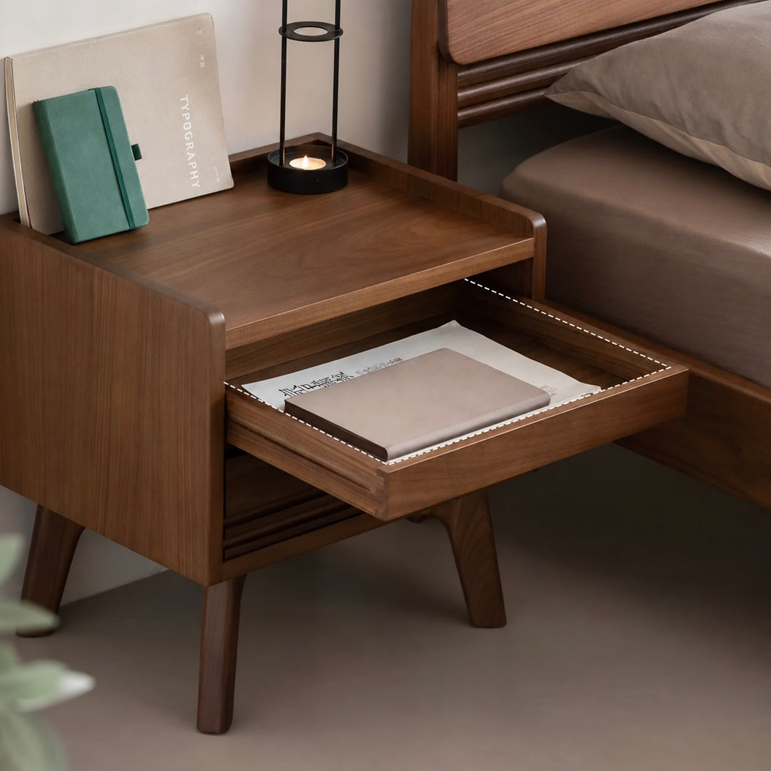 ROVEN Rustic Solid Wood Bedside Table
