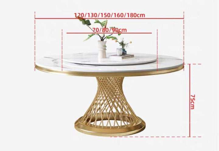 DURHAM Modern Round Marble Dining Table - Radical Homes Singapore