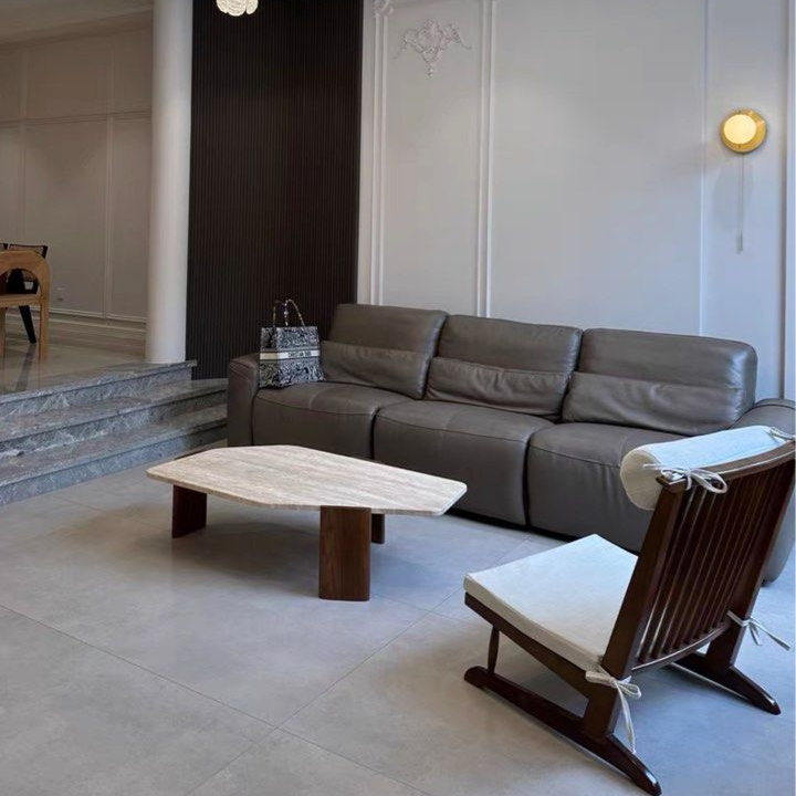 NARVON Modern Travertine Coffee Table - Cassa Haus Singapore