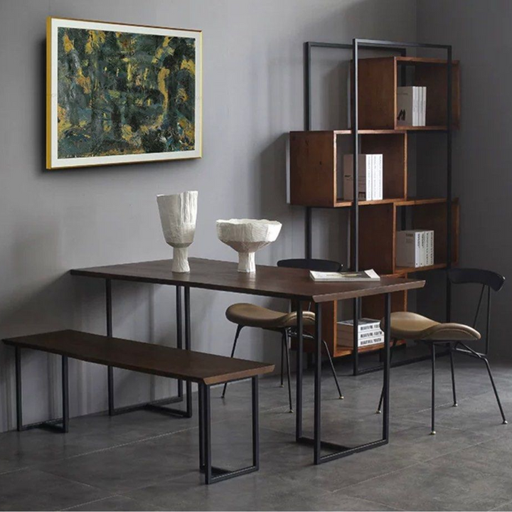 HOLMES Industrial Solid Wood Dining Table - Radical Homes Singapore