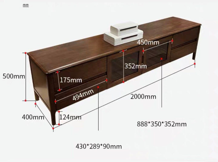 HAROL Modern Solid Walnut Wood TV Console - Radical Homes Singapore