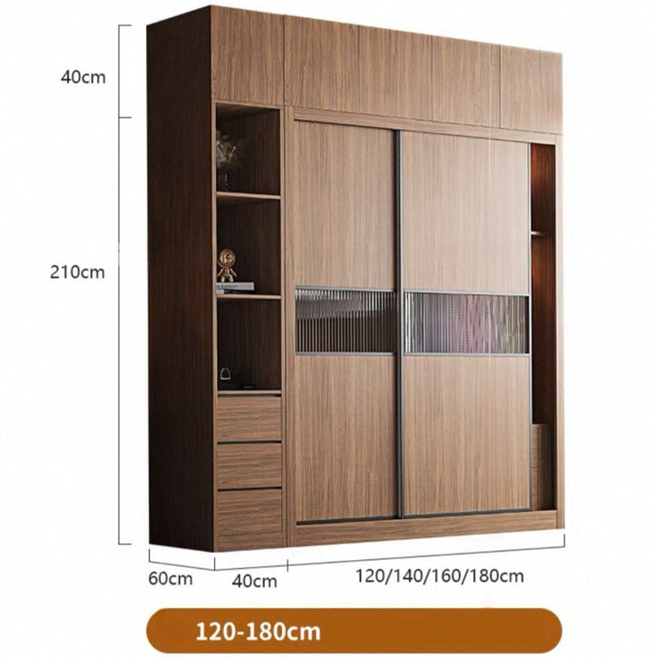 CALAGRE Modern Solid Wood Walnut Wardrobe - Radical Homes Singapore