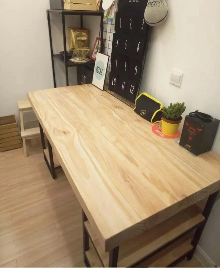 HUNTER Modern Industrial Solid Wood Office Table - Radical Homes Singapore