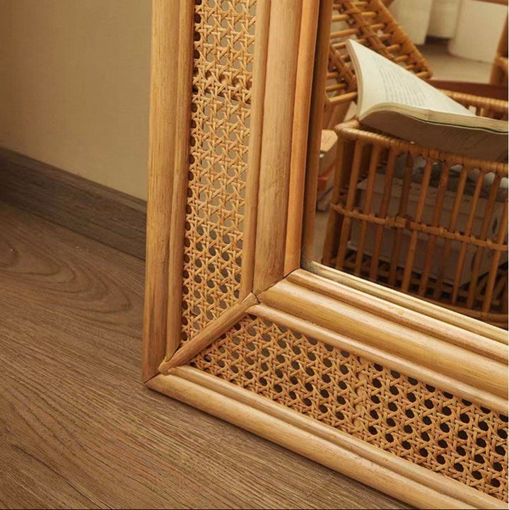 AUFREI Modern Full Length Rattan Mirror - Radical Homes Singapore