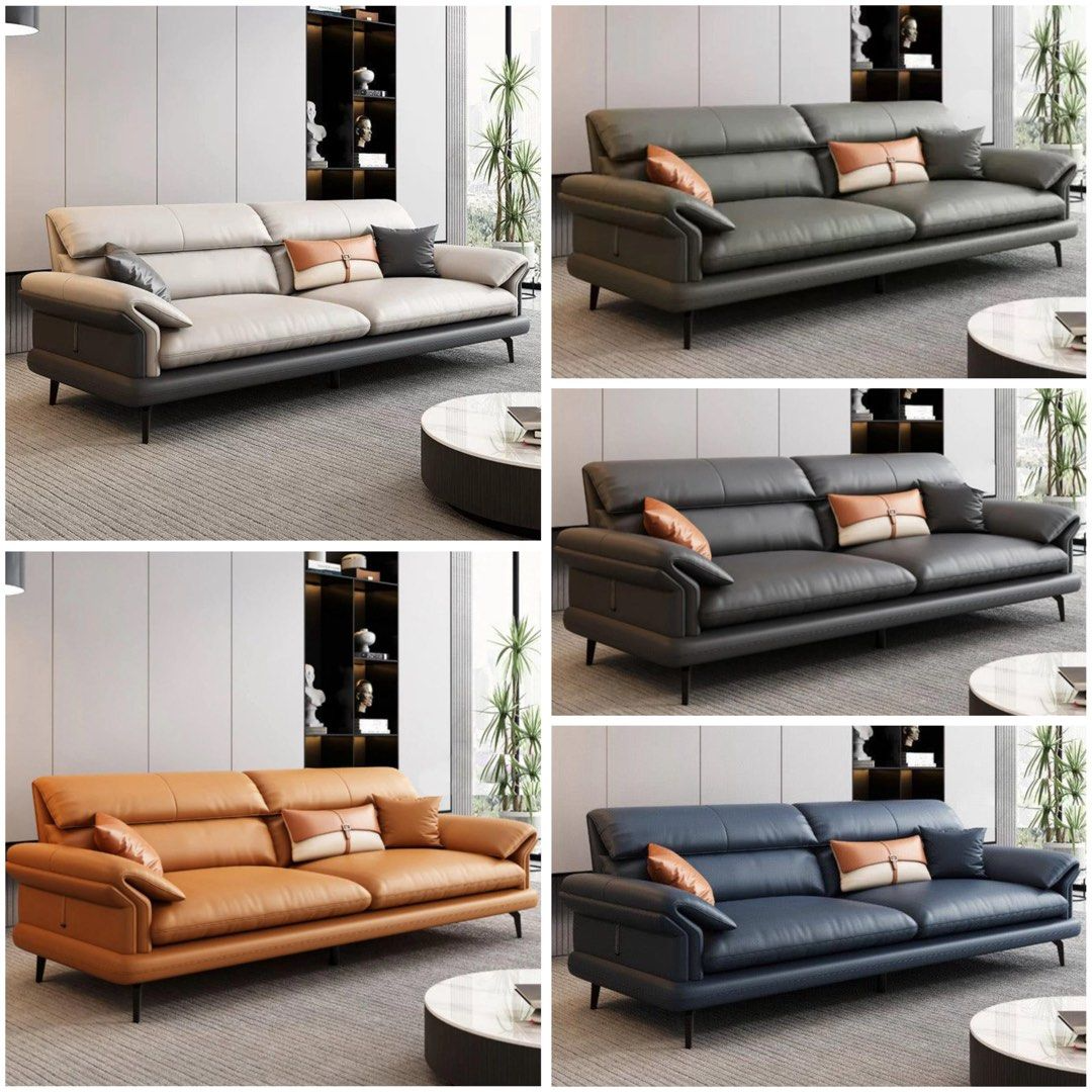 AFIONE Modern Genuine Leather Sofa - Radical Homes Singapore