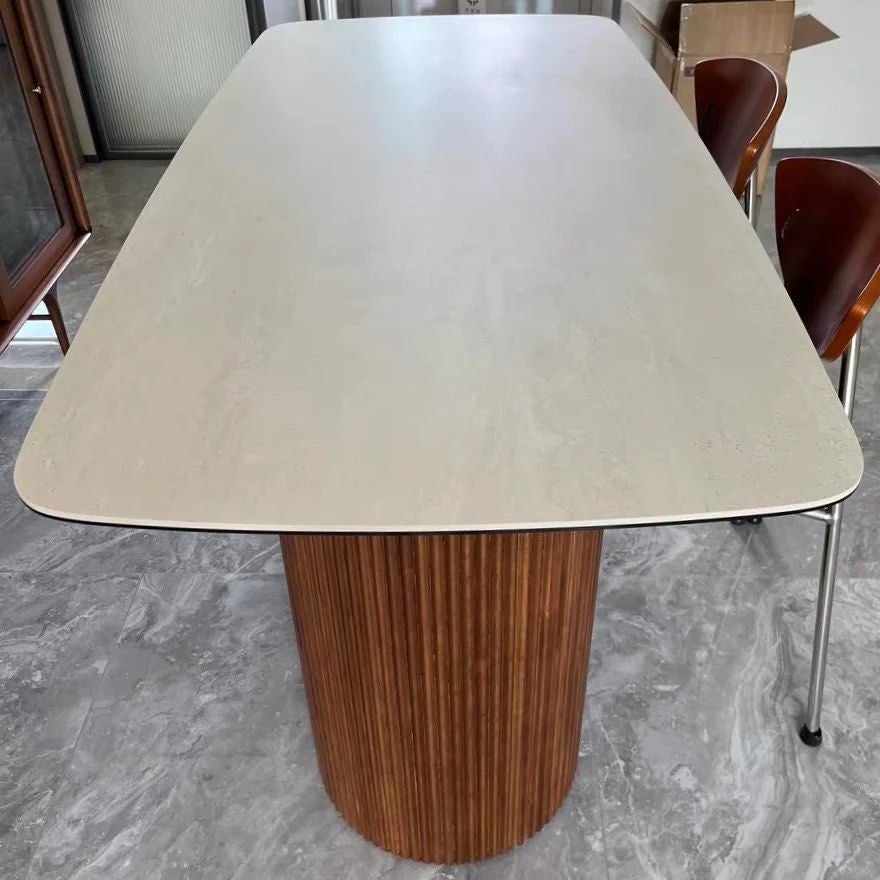 LORO Modern Travertine Dining Table - Radical Homes Singapore