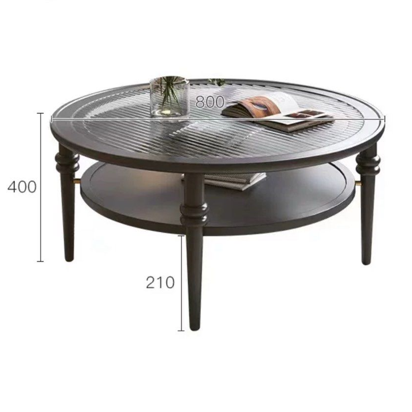 BERG Vintage Solid Wood Round Coffee Table - Radical Homes Singapore