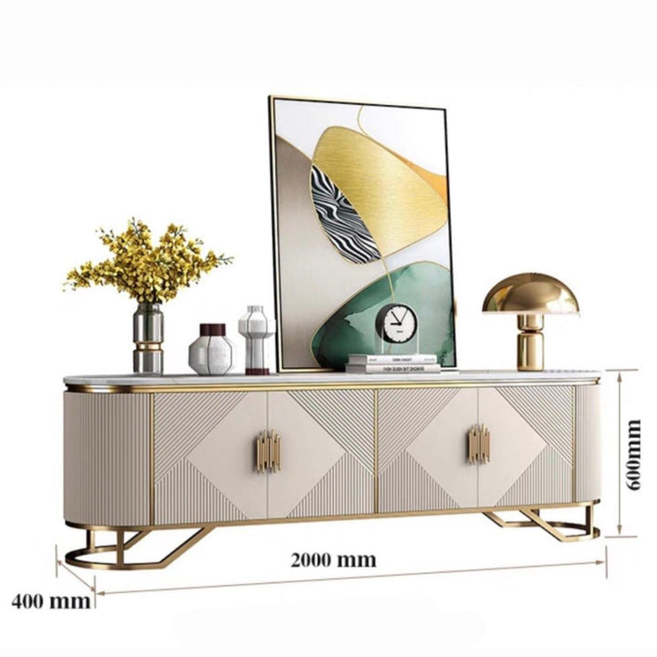 KAZIA Modern Sintered Stone TV Console - Radical Homes Singapore