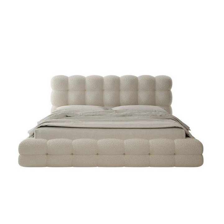 BREON Modern Boucle Storage Bedframe - Radical Homes Singapore